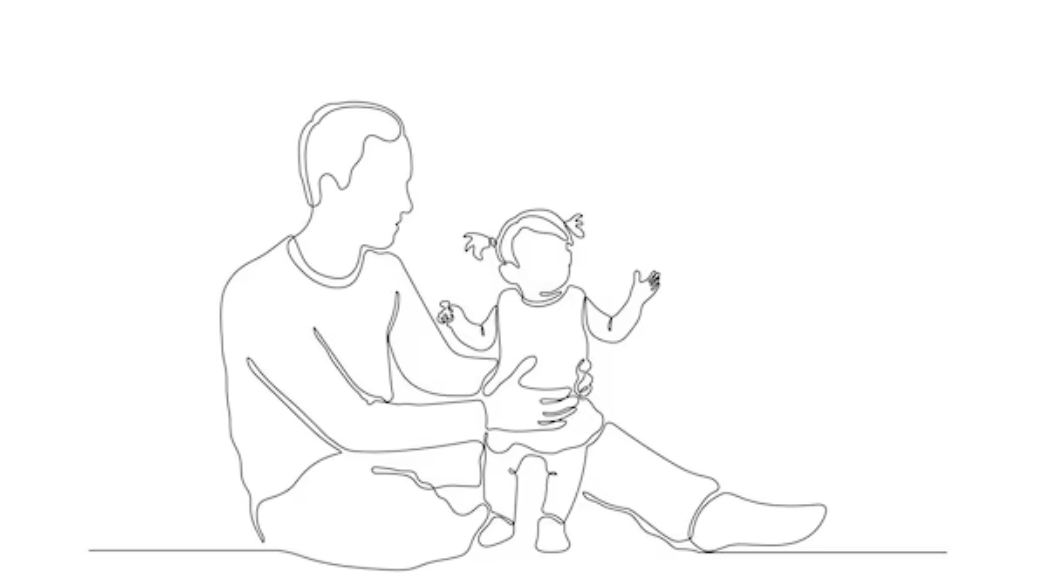 Illustration père et fille